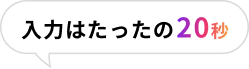入力はたったの20秒
